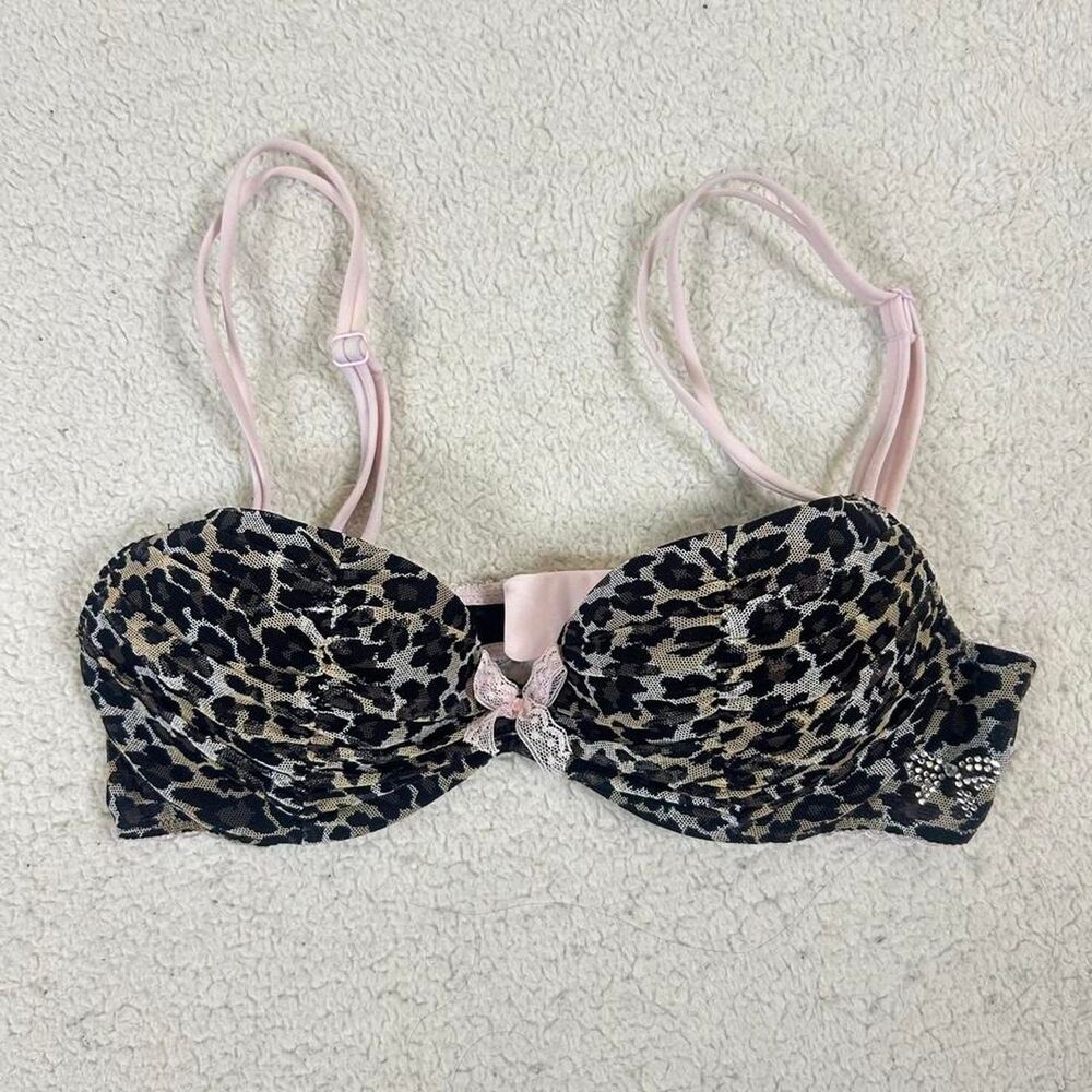 Gyaru Light Pink and Leopard Mcbling Push-up Bra
